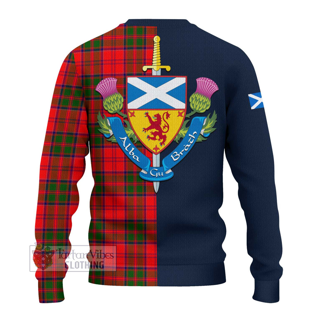 Tartan Vibes Clothing Heron Tartan Knitted Sweater with Scottish Lion Royal Arm Half Style