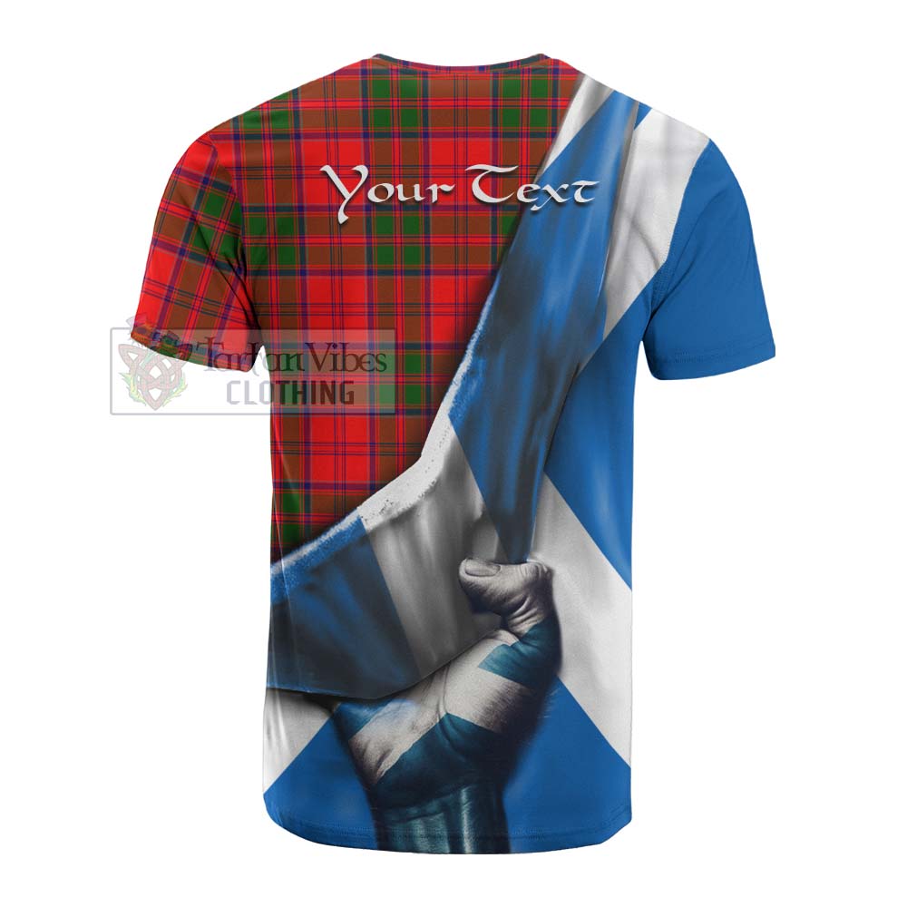 Tartan Vibes Clothing Heron Tartan Cotton T-shirt with Family Crest Scotland Patriotic Style