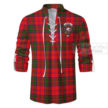 Heron Tartan Ghillie Kilt Shirt with Family Crest Celtic Skull Style