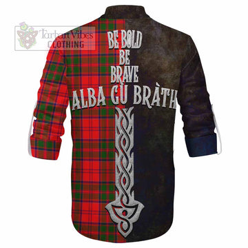 Heron Tartan Family Crest Ghillie Kilt Shirt Alba Gu Brath Be Brave Lion Ancient Style - Tartan Vibes Clothing