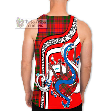 Heron Tartan Men's Tank Top with Epic Bagpipe Style