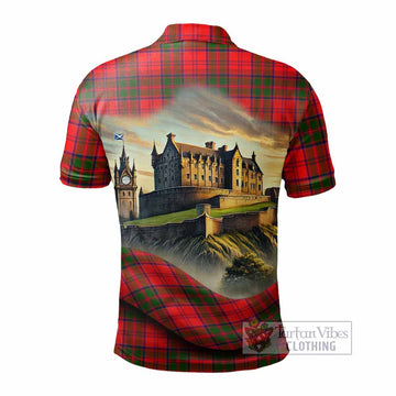 Heron Tartan Family Crest Polo Shirt with Scottish Ancient Castle Style - Tartan Vibes Clothing