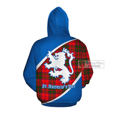 Heron Family Crest Tartan Cotton Hoodie Celebrate Saint Andrew's Day in Style Pullover Hoodie - Tartan Vibes Clothing