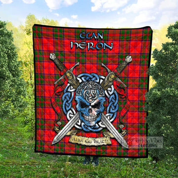 Heron Tartan Quilt with Celtic Skull Alba Gu Brath Style