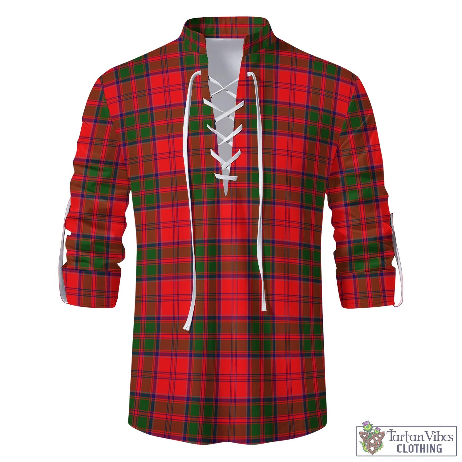 Tartan Vibes Clothing Heron Tartan Men's Scottish Traditional Jacobite Ghillie Kilt Shirt