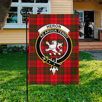 Heron Tartan Flag with Family Crest