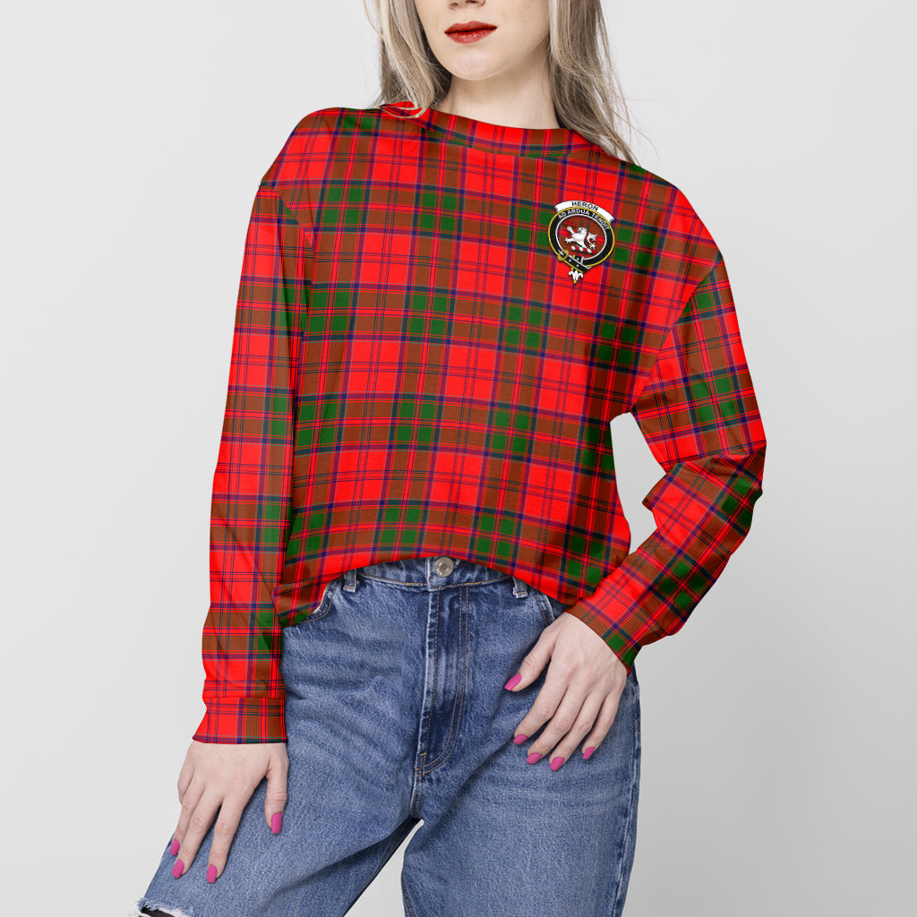 Heron Tartan Sweatshirt with Family Crest - Tartan Vibes Clothing