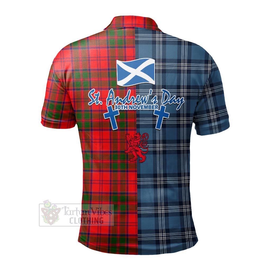 Tartan Vibes Clothing Heron Tartan Polo Shirt Happy St. Andrew's Day Half Tartan Style