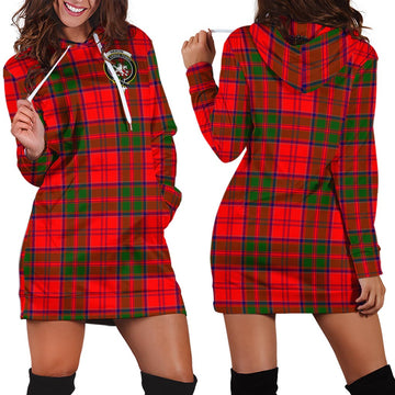 Heron Tartan Hoodie Dress with Family Crest