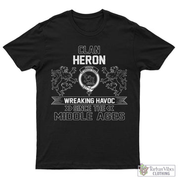 Heron Family Crest 2D Cotton Men's T-Shirt Wreaking Havoc Style