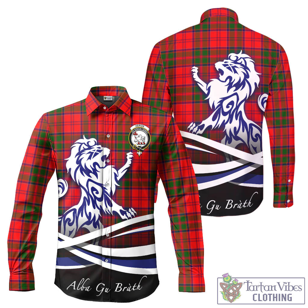 heron-tartan-long-sleeve-button-up-shirt-with-alba-gu-brath-regal-lion-emblem