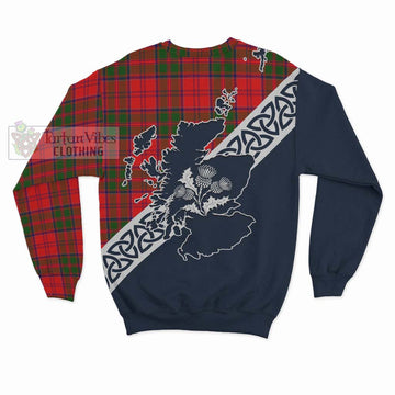 Heron Tartan Sweatshirt Featuring Thistle and Scotland Map - Tartan Vibes Clothing