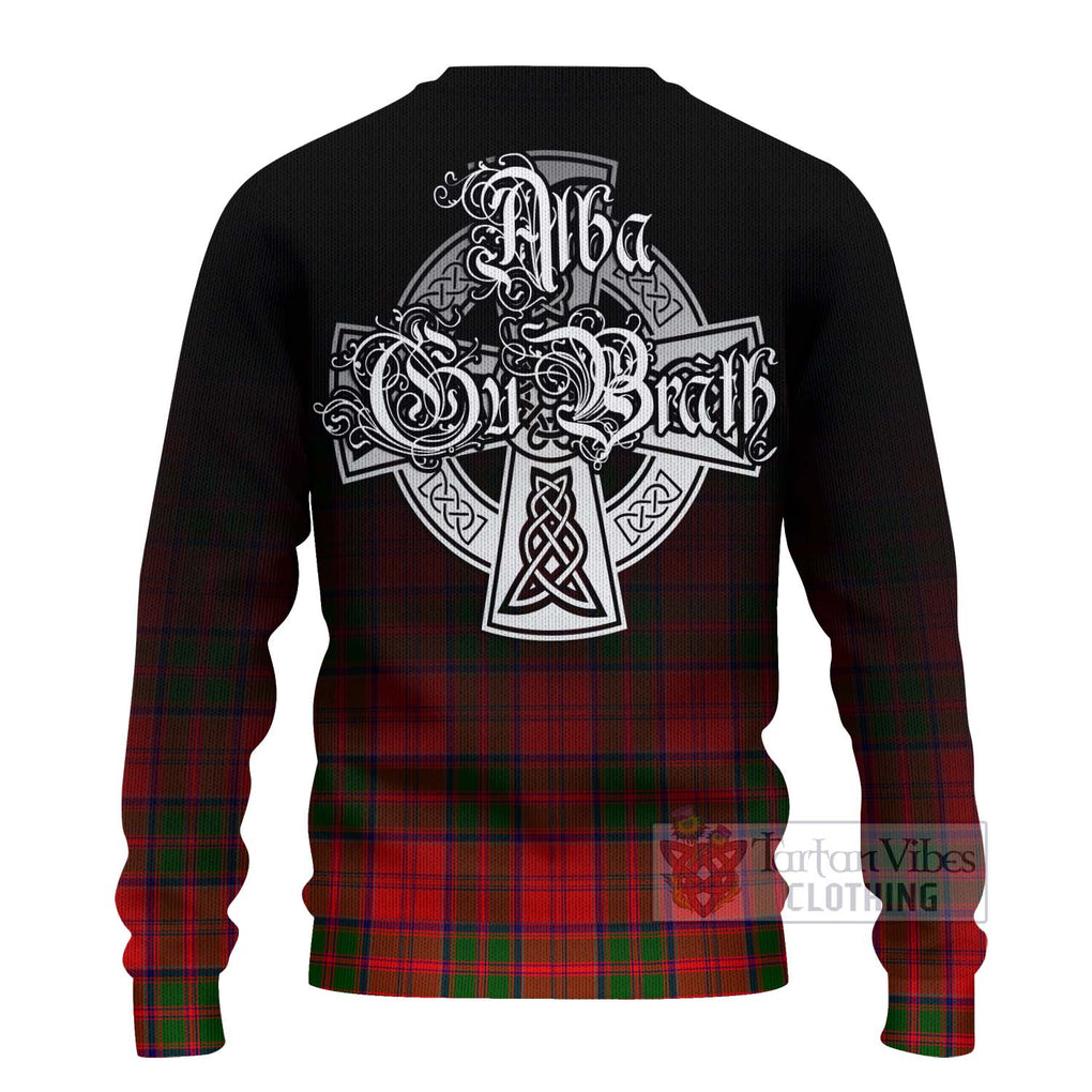 Tartan Vibes Clothing Heron Tartan Knitted Sweater Featuring Alba Gu Brath Family Crest Celtic Inspired