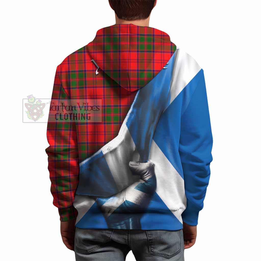 Tartan Vibes Clothing Heron Tartan Hoodie with Family Crest Scotland Patriotic Style