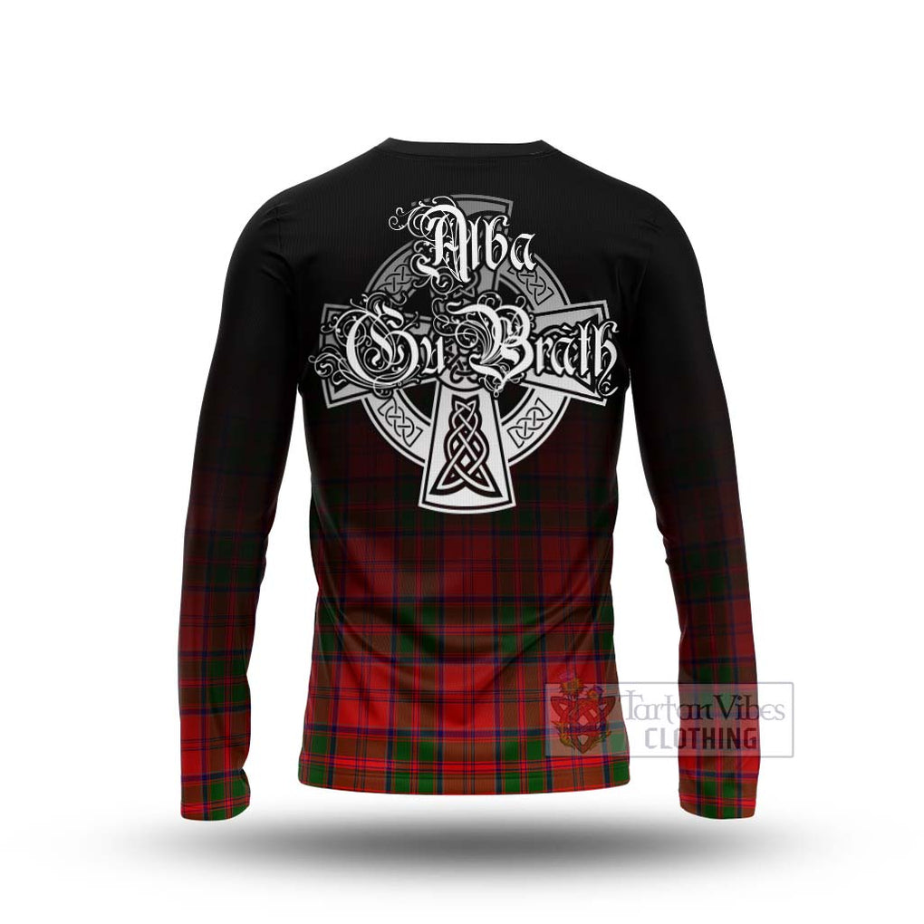 Tartan Vibes Clothing Heron Tartan Long Sleeve T-Shirt Featuring Alba Gu Brath Family Crest Celtic Inspired