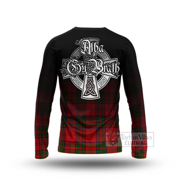 Heron Tartan Long Sleeve T-Shirt Featuring Alba Gu Brath Family Crest Celtic Inspired