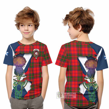 Heron Tartan Family Crest Kid T-Shirt Scottish Thistle Celtic Inspired - Tartan Vibes Clothing