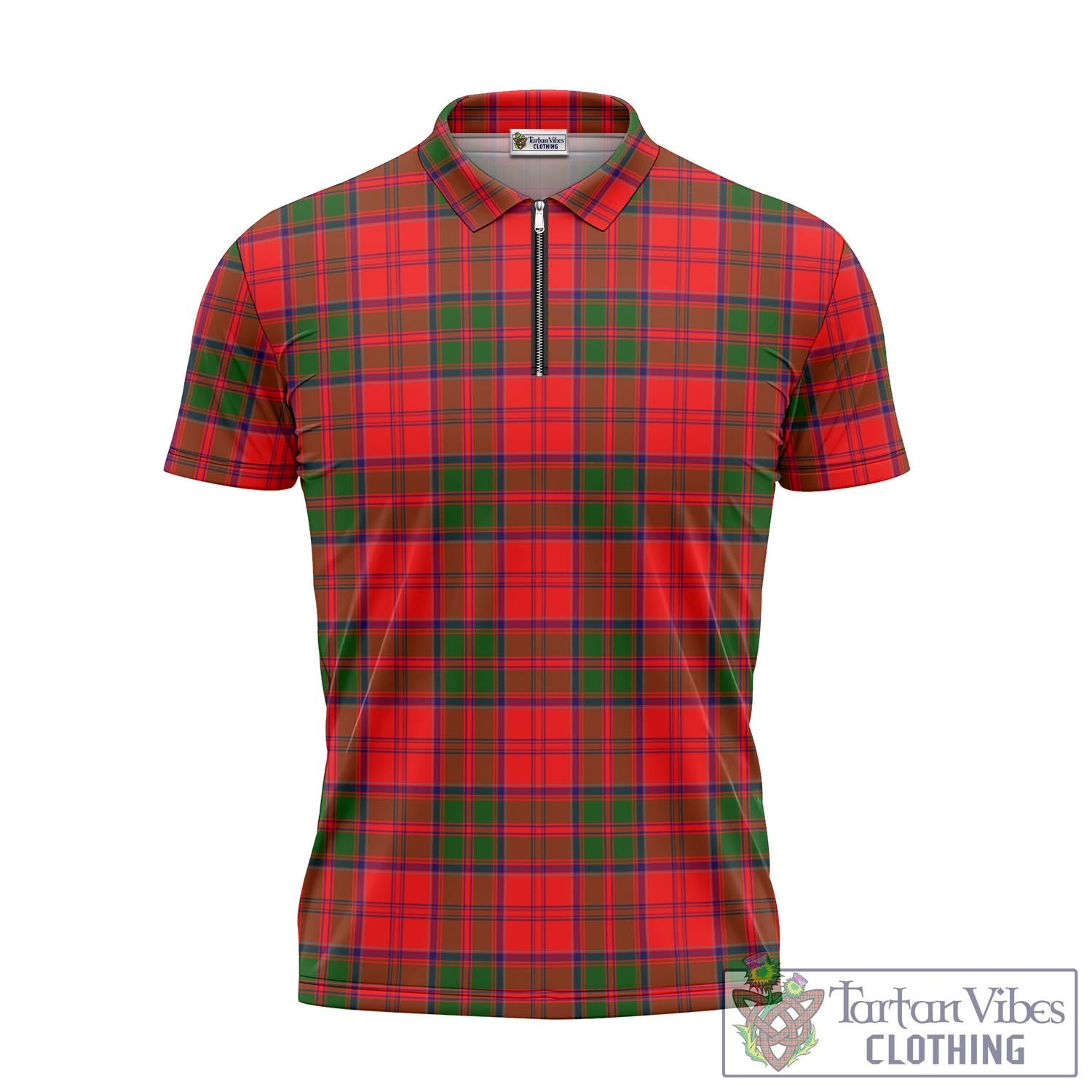 Tartan Vibes Clothing Heron Tartan Zipper Polo Shirt