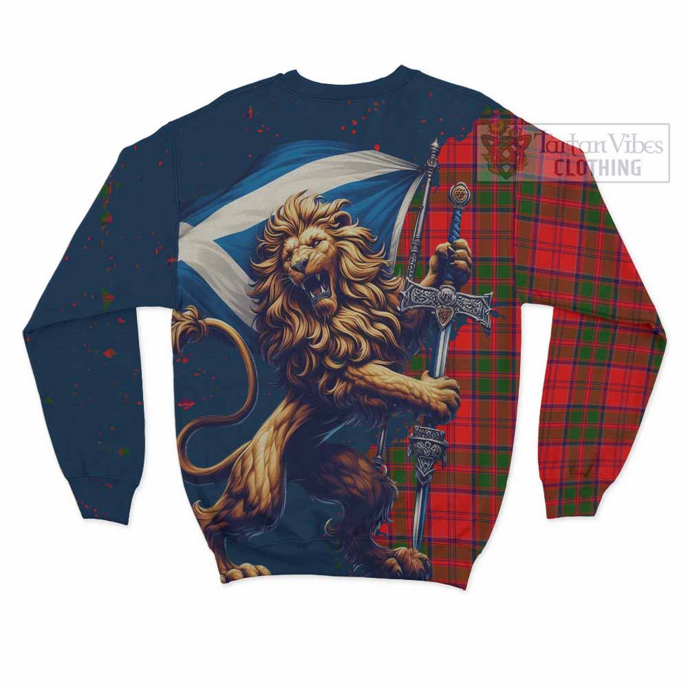 Tartan Vibes Clothing Heron Tartan Family Crest Sweatshirt with Scottish Majestic Lion