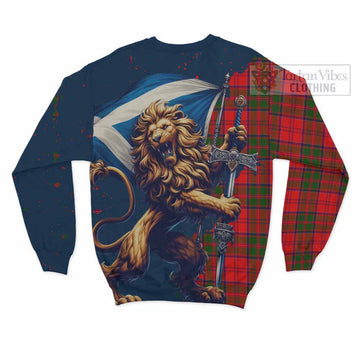 Heron Tartan Family Crest Sweatshirt with Scottish Majestic Lion