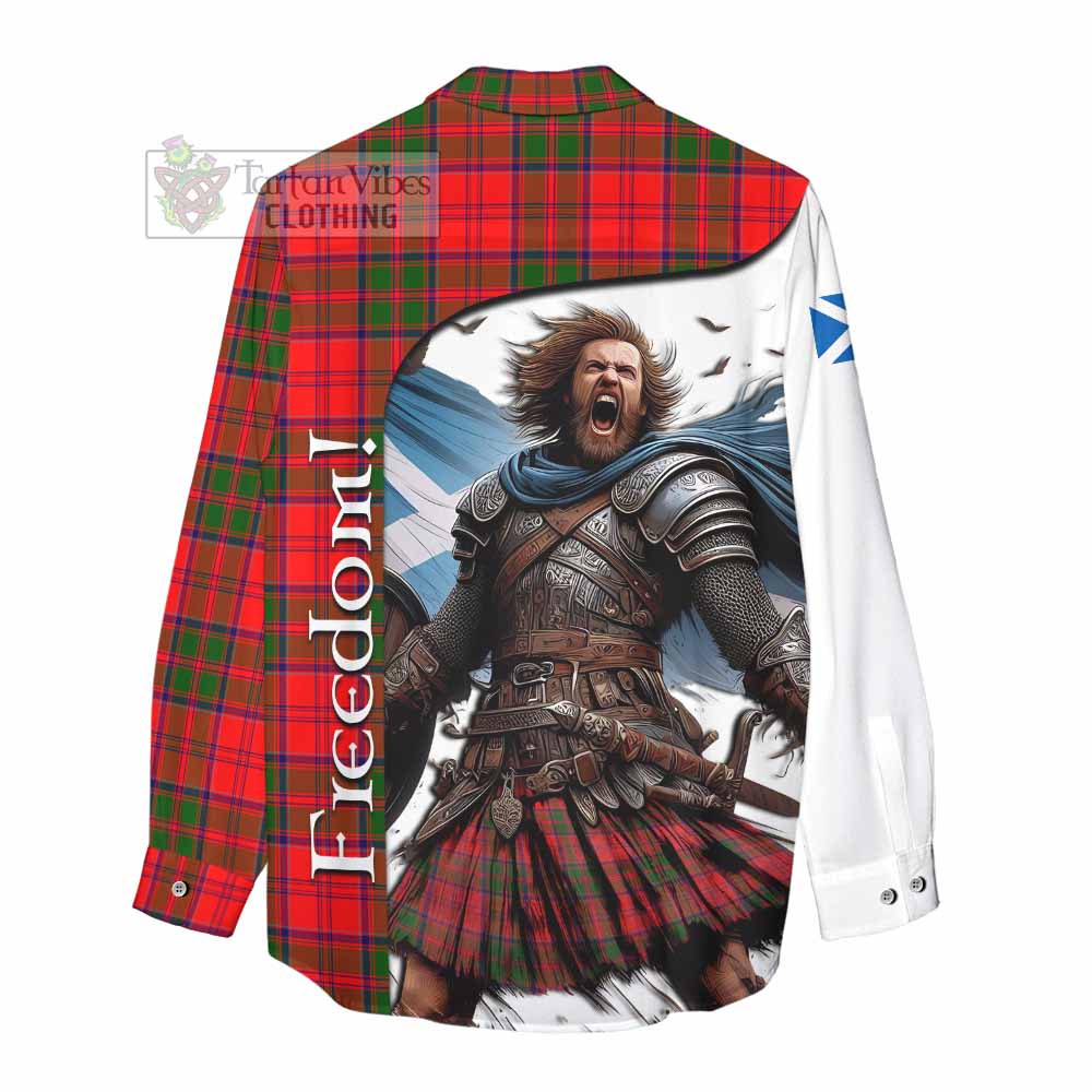 Tartan Vibes Clothing Heron Crest Tartan Women's Casual Shirt Inspired by the Freedom of Scottish Warrior