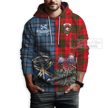 Heron Tartan Hoodie Happy St. Andrew's Day Half Tartan Style