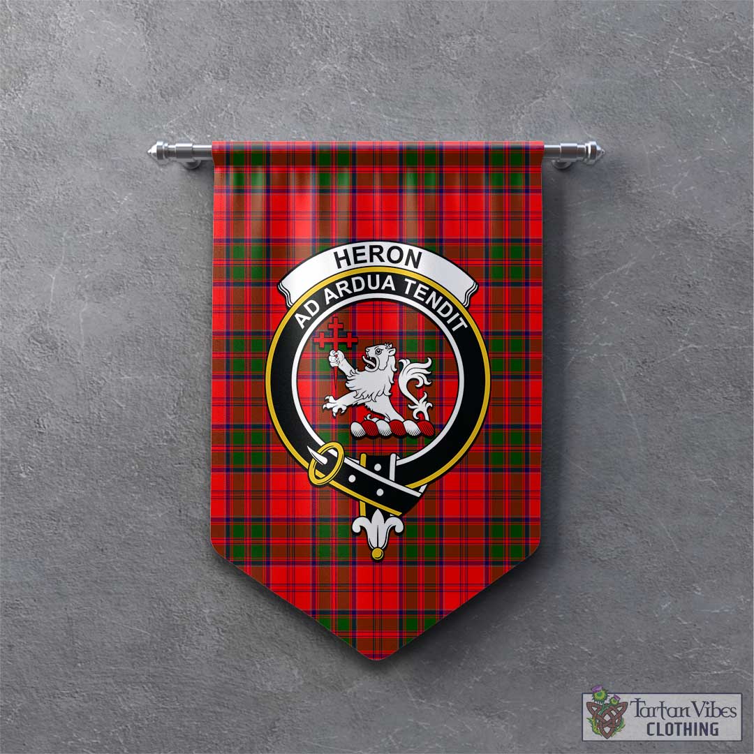 Tartan Vibes Clothing Heron Tartan Gonfalon, Tartan Banner with Family Crest