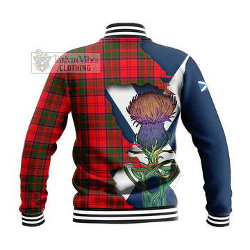 Heron Tartan Family Crest Baseball Jacket Scottish Thistle Celtic Inspired - Tartan Vibes Clothing