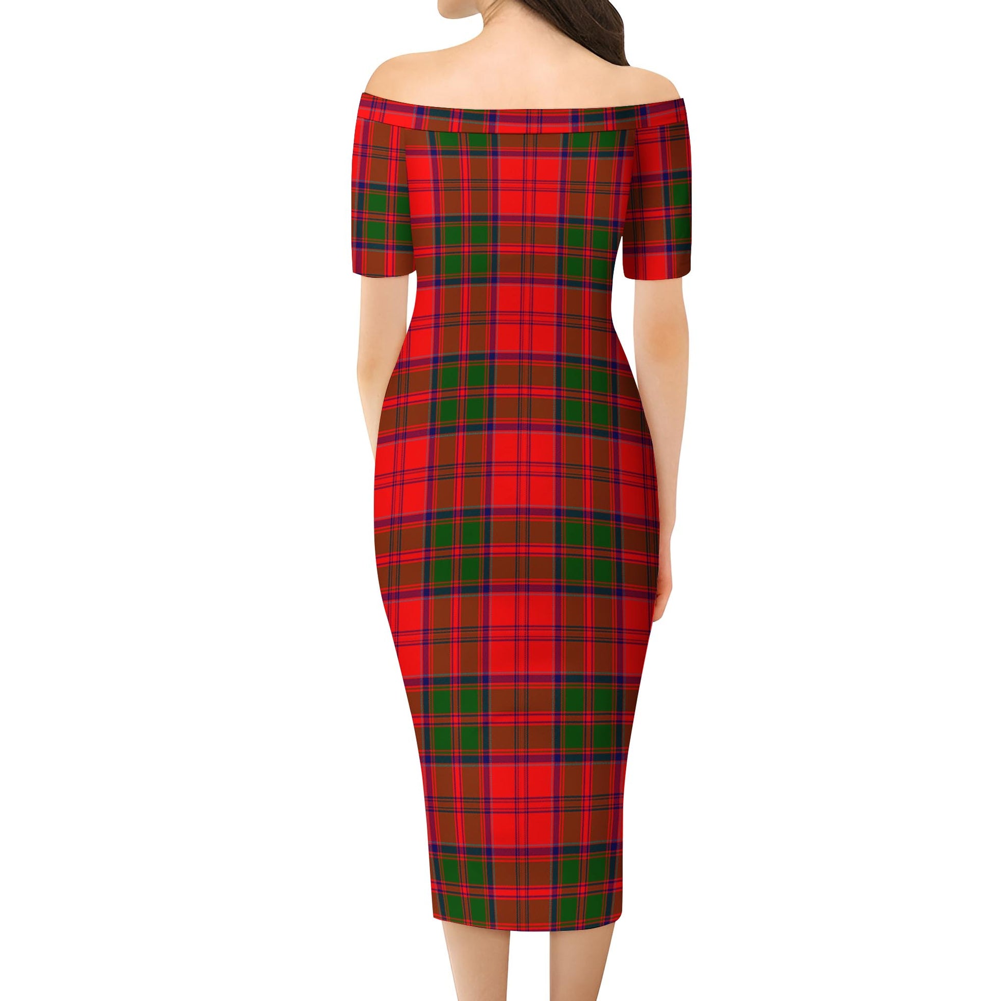 Heron Tartan Off Shoulder Lady Dress - Tartanvibesclothing