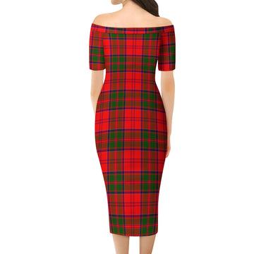 Heron Tartan Off Shoulder Lady Dress