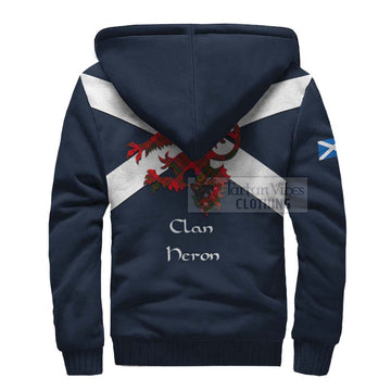 Heron Tartan Lion Rampant Sherpa Hoodie  Proudly Display Your Heritage with Alba Gu Brath and Clan Name