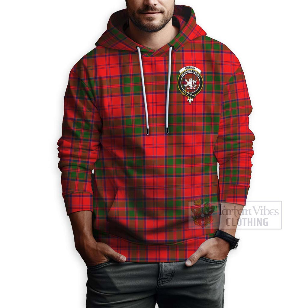 Tartan Vibes Clothing Heron Tartan Hoodie with Family Crest Celtic Skull Style