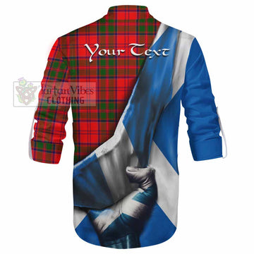 Heron Tartan Ghillie Kilt Shirt with Family Crest Scotland Patriotic Style