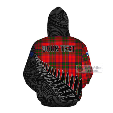Heron Crest Tartan Cotton Hoodie with New Zealand Silver Fern Half Style Pullover Hoodie - Tartan Vibes Clothing