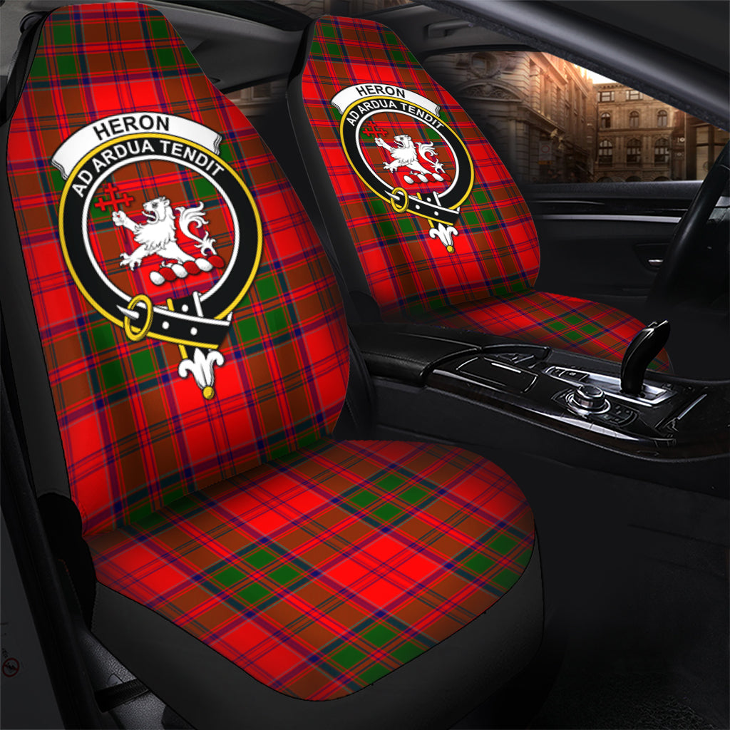 Heron Tartan Car Seat Cover with Family Crest - Tartanvibesclothing