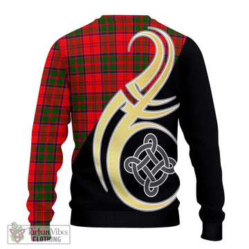 Heron Tartan Ugly Sweater with Family Crest and Celtic Symbol Style