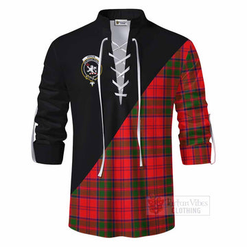 Heron Tartan Ghillie Kilt Shirt with Family Crest and Military Logo Style