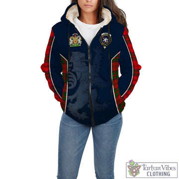 Heron Tartan Sherpa Hoodie with Family Crest and Lion Rampant Vibes Sport Style