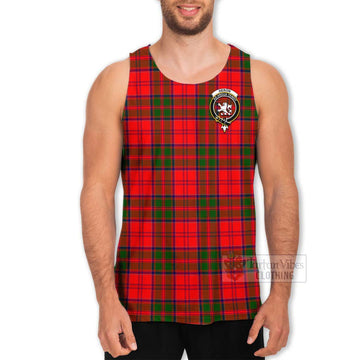 Heron Tartan Men's Tank Top with Family Crest Celtic Skull Style