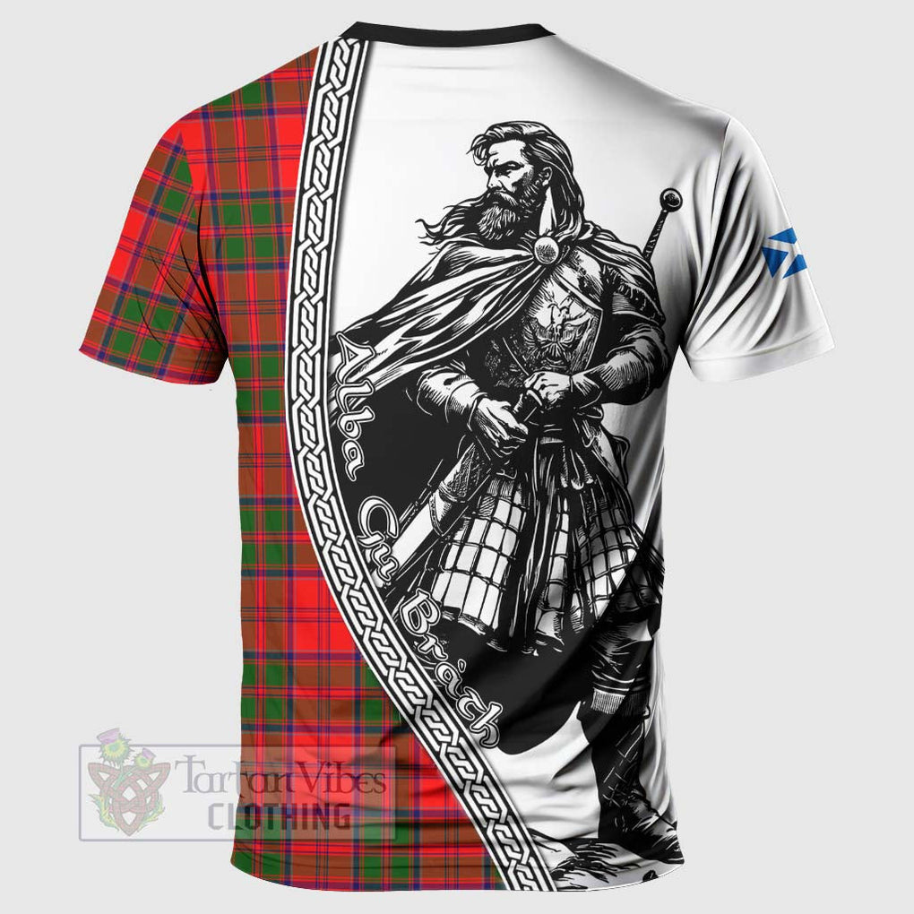 Tartan Vibes Clothing Heron Tartan Clan Crest T-Shirt with Highlander Warrior Celtic Style