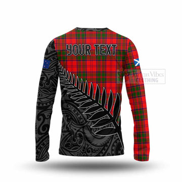 Heron Crest Tartan Long Sleeve T-Shirt with New Zealand Silver Fern Half Style