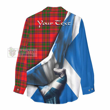 Heron Tartan Women's Casual Shirt with Family Crest Scotland Patriotic Style