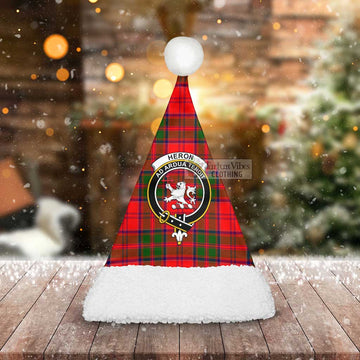 Heron Tartan Christmas Santa Hats with Family Crest