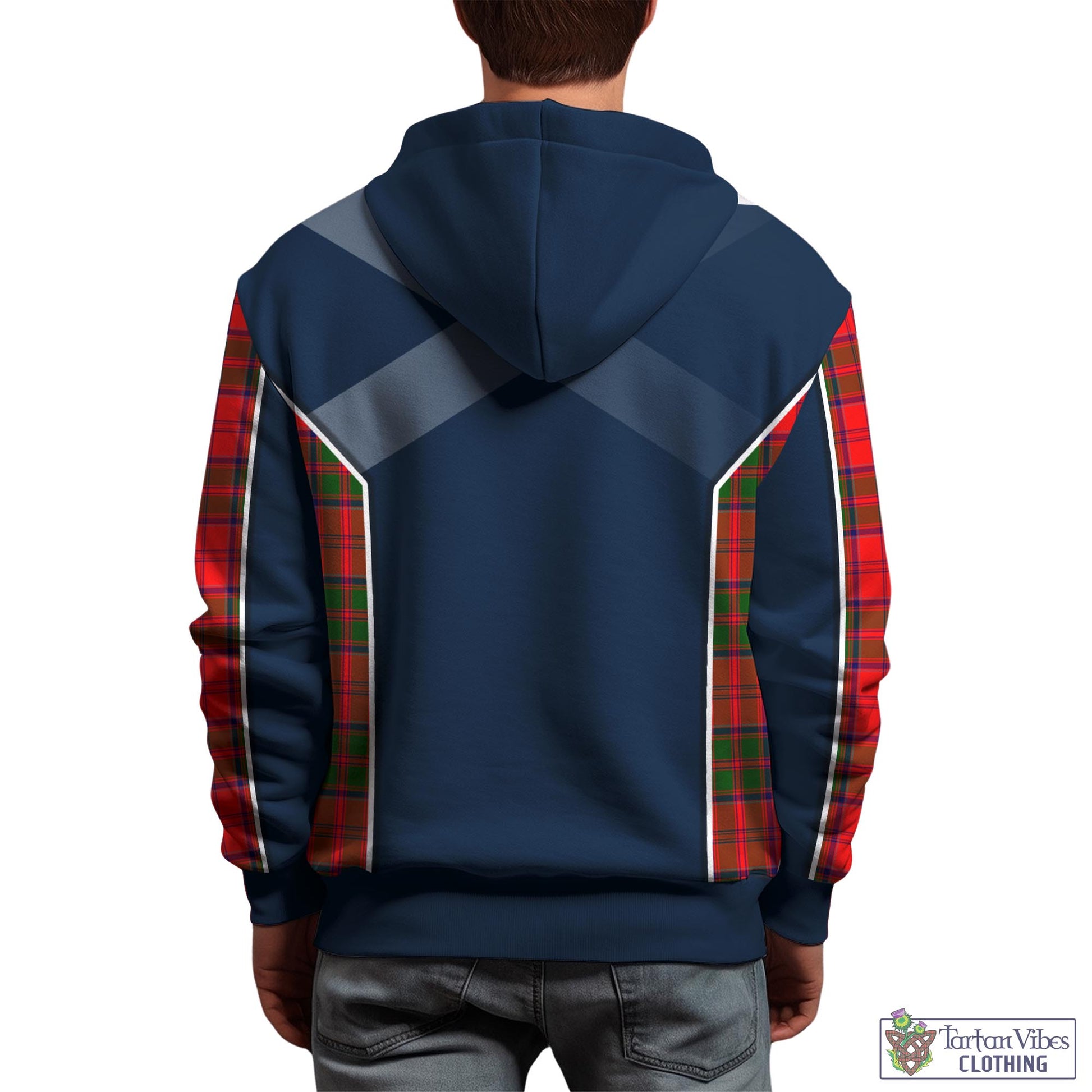 Tartan Vibes Clothing Heron Tartan Hoodie with Family Crest and Scottish Thistle Vibes Sport Style