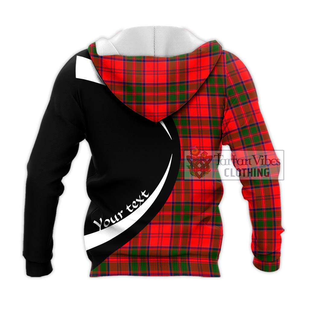 Heron Tartan Knitted Hoodie with Family Crest Circle Style - Tartan Vibes Clothing