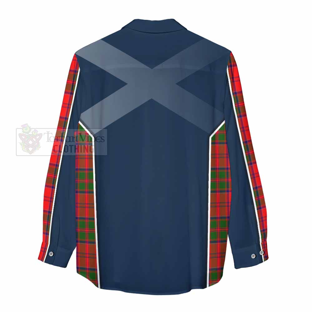 Tartan Vibes Clothing Heron Tartan Women's Casual Shirt with Family Crest and Lion Rampant Vibes Sport Style