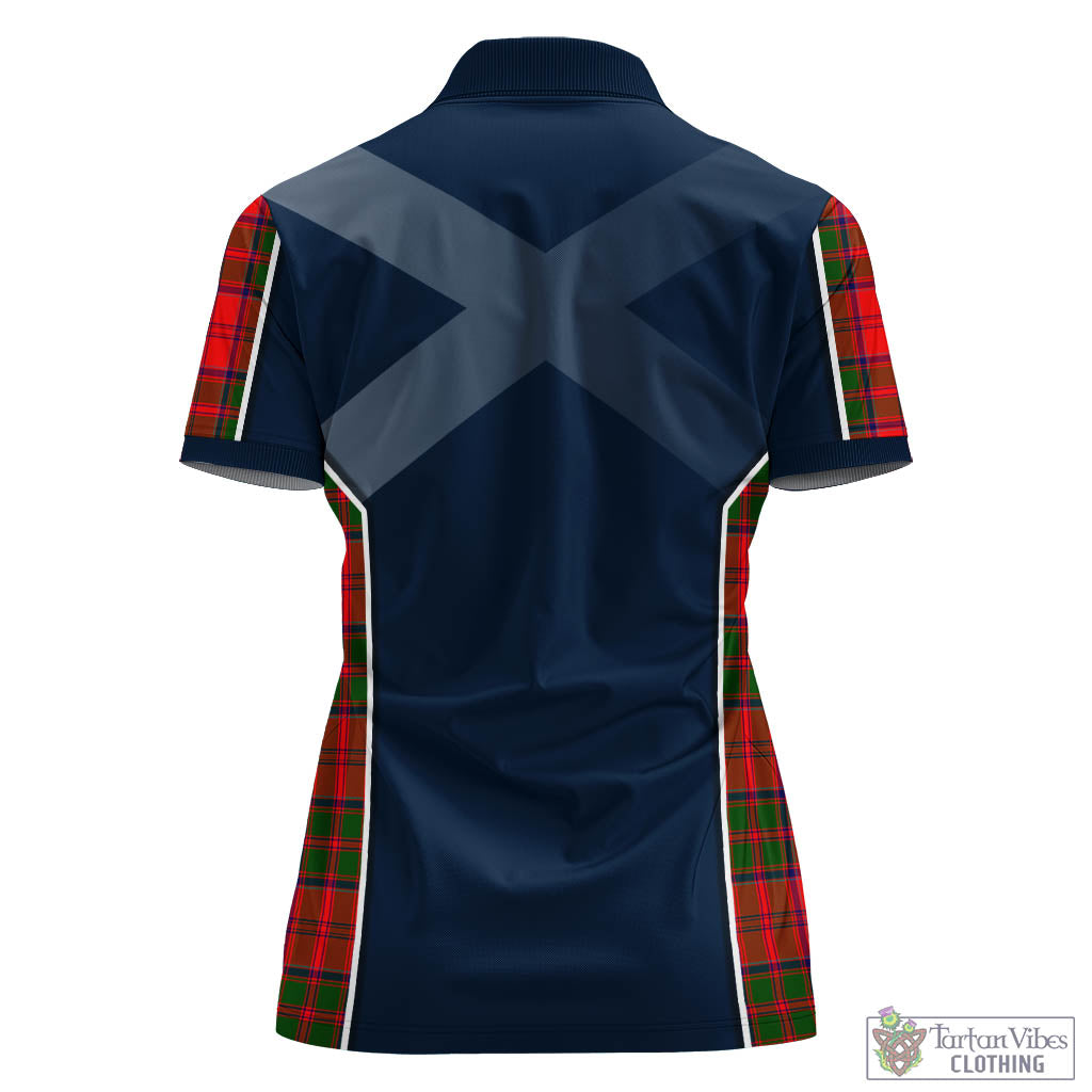 Tartan Vibes Clothing Heron Tartan Women's Polo Shirt with Family Crest and Scottish Thistle Vibes Sport Style