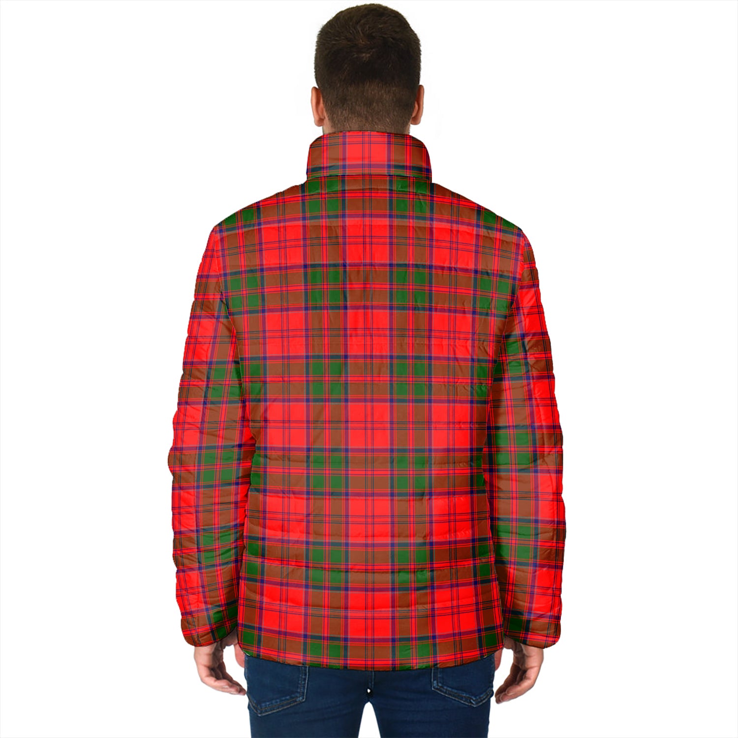 Heron Tartan Padded Jacket with Family Crest - Tartan Vibes Clothing