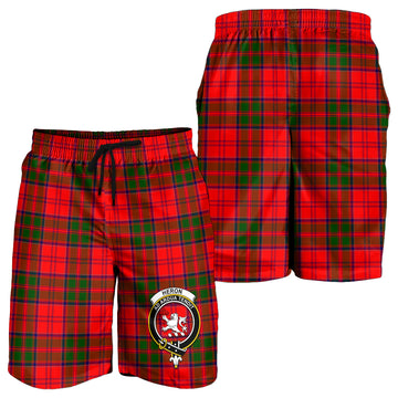 Heron Tartan Mens Shorts with Family Crest