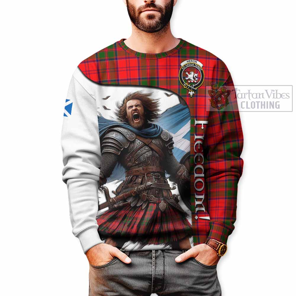 Tartan Vibes Clothing Heron Crest Tartan Sweatshirt Inspired by the Freedom of Scottish Warrior